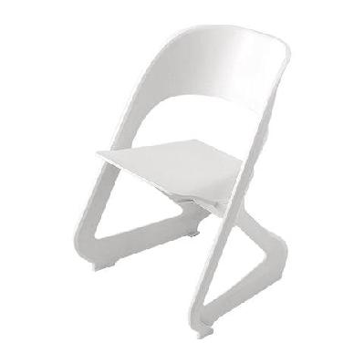 set of 4 dining chairs office cafe lounge seat stackable plastic leisure chairs white