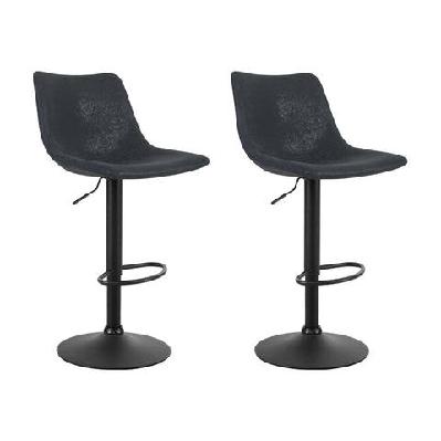 set of 2 bar stools gas lift- black