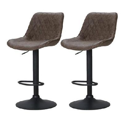 artiss set of 2 bar stools kitchen stool chairs metal barstool dining chair brown rushal