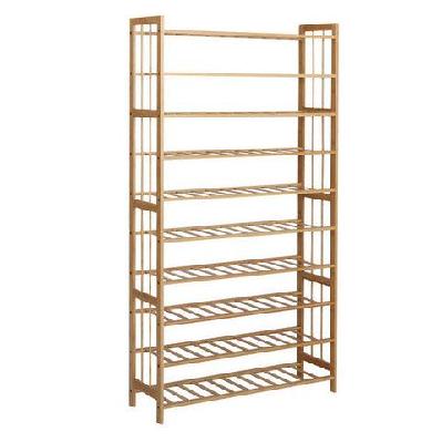 10-tier bamboo shoe rack wooden shelf stand storage organizer