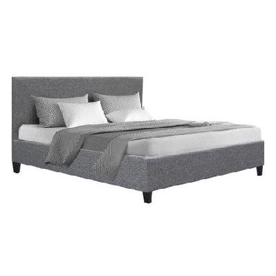 neo bed frame fabric - grey double