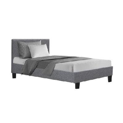 neo bed frame fabric - grey single