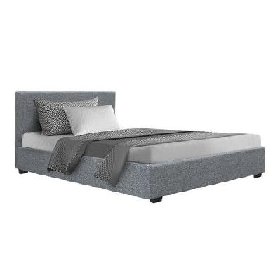 nino bed frame fabric - grey king single