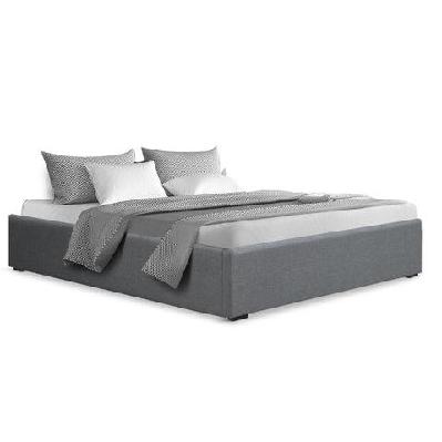 double full size gas lift bed frame base with storage platform fabric