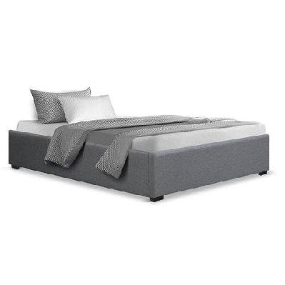 king single size gas lift bed frame base with storage platform fabric