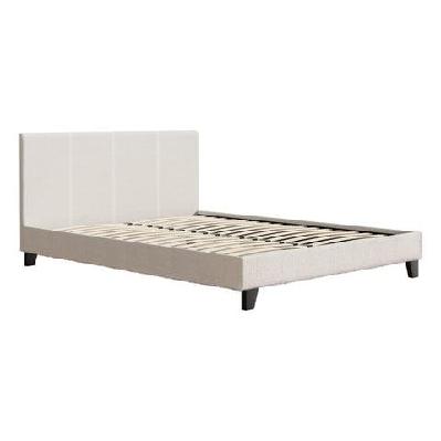 bed frame queen size boucle fabric mattress base platform wooden