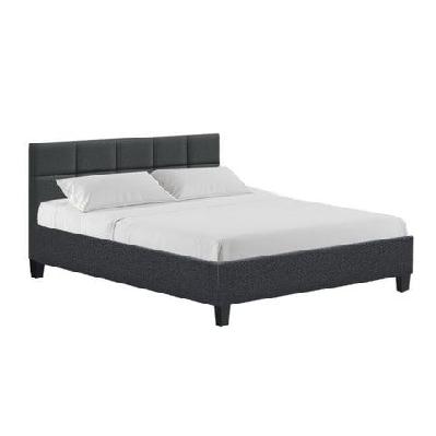 tino bed frame fabric - charcoal queen