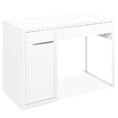 metal desk with storage cabinets - white
