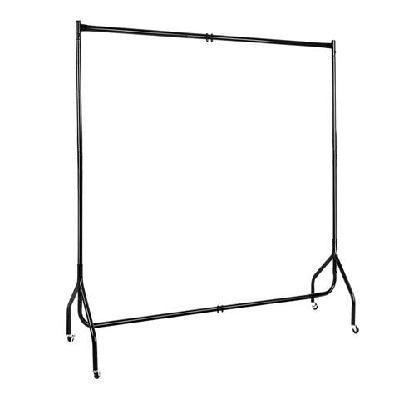 6ft metal garment display rail - black