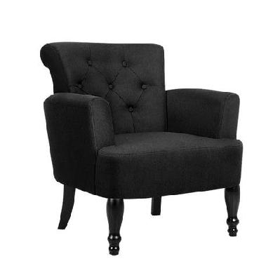 french lorraine chair retro wing - black