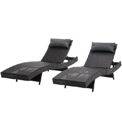 outdoor sun lounge setting wicker lounger day bed rattan patio furniture black