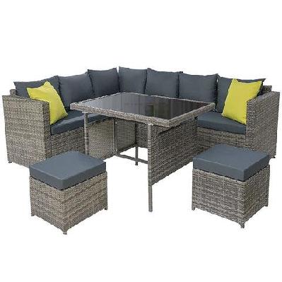 outdoor furniture patio set dining sofa table chair lounge garden wicker grey