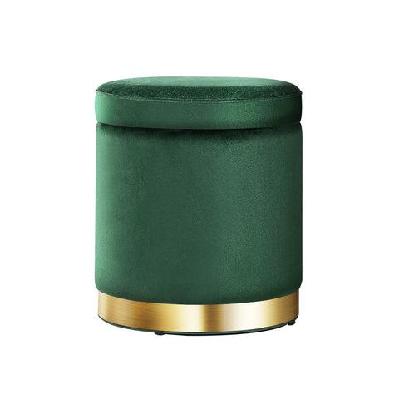 storage ottoman round velvet foot stool foot rest pouffe padded seat home decor