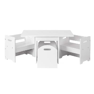 kids multi-function table and chair hidden storage box toy activity desk