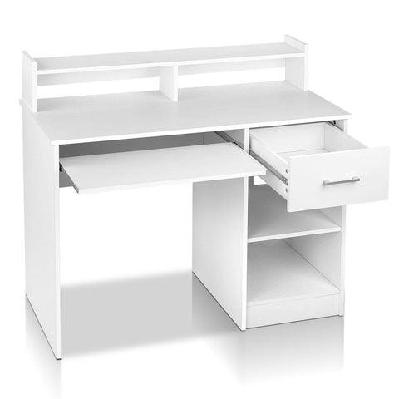 office computer desk with storage - white