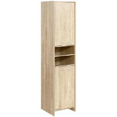 185cm bathroom cabinet tallboy furniture toilet storage laundry cupboard oak