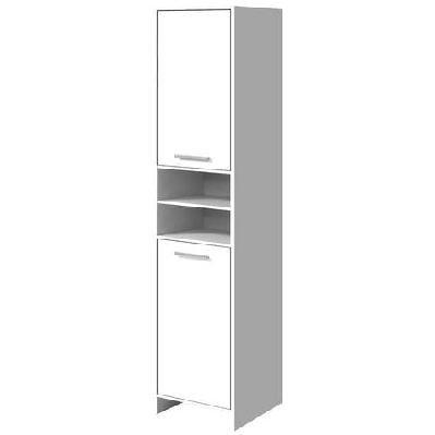 185cm bathroom tallboy toilet storage cabinet laundry cupboard adjustable shelf white
