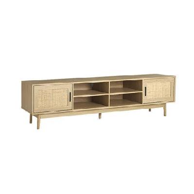 artiss tv cabinet entertainment unit storage cabinets rattan wooden 180cm