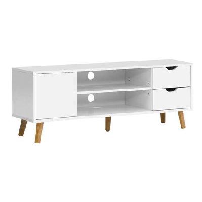 tv cabinet entertainment unit stand wooden scandinavian 120cm white