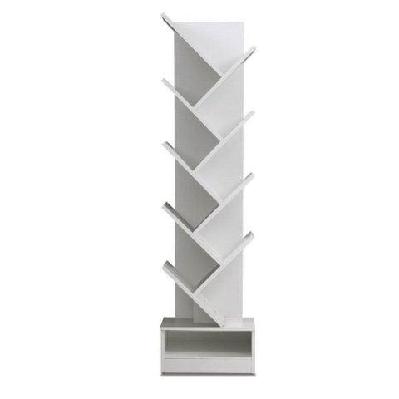display shelf 9-shelf tree bookshelf book storage rack bookcase white