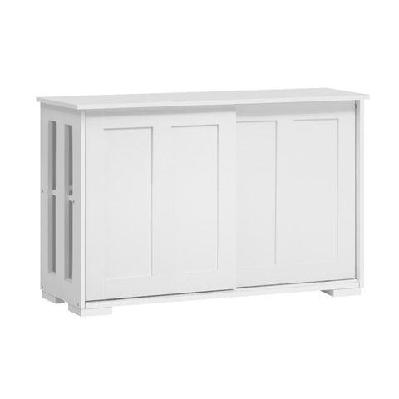 buffet sideboard cabinet white doors storage shelf cupboard hallway table white