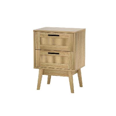 artiss bedside tables rattan 2 drawers side table nightstand storage cabinet