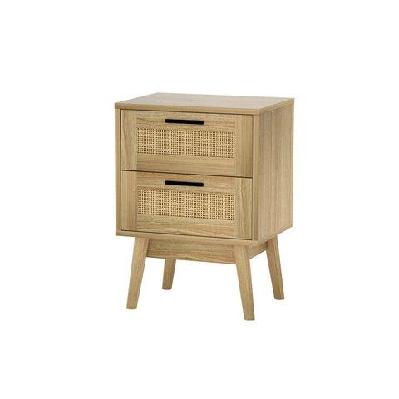 artiss bedside tables rattan 2 drawers side table nightstand storage cabinet
