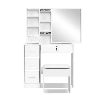 dressing table stool mirror jewellery cabinet makeup storage drawer white