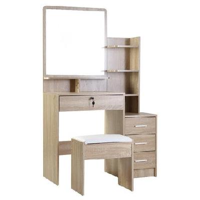artiss dressing table mirror stool set vanity makeup desk organizer drawer oak