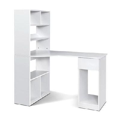 office computer desk student study table home workstation corner shelf