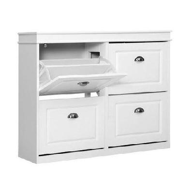 shoe cabinet shoes storage rack organiser white shelf drawer cupboard 24 pairs