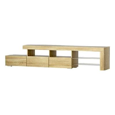 tv cabinet entertainment unit stand rgb led gloss furniture 215cm wood