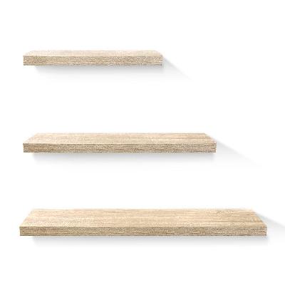 3pcs wall floating shelf set diy mount storage book display rack oak