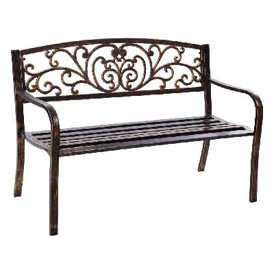 cast iron garden bench - bronze