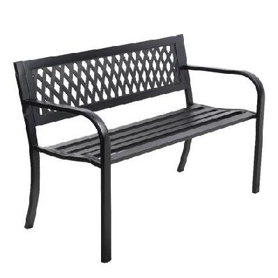 steel modern garden bench - black