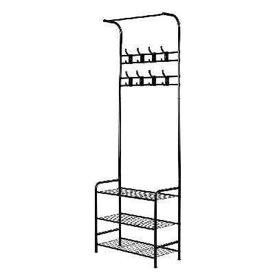 clothes rack coat stand garment portable hanger airer organiser shoe storage metal black