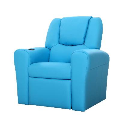kids recliner chair blue pu leather sofa lounge couch children armchair