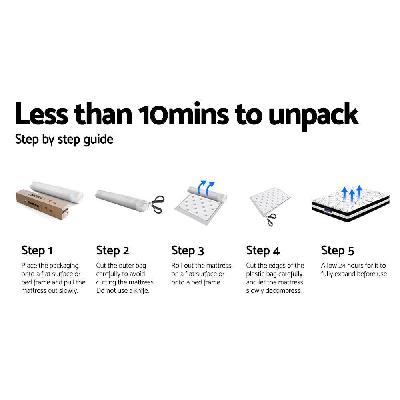 bedding rumba tight top pocket spring mattress 24cm thick – queen
