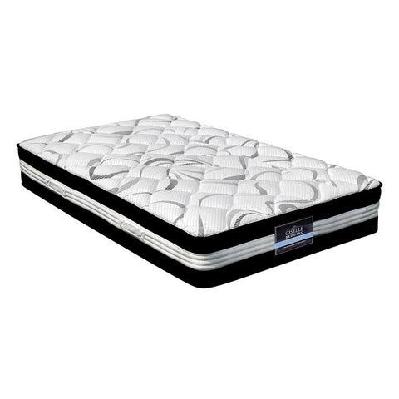 bedding mykonos euro top pocket spring mattress 30cm thick – single