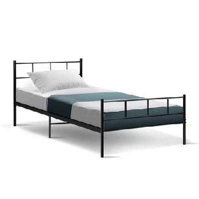 metal bed frame single size platform foundation mattress base sol black