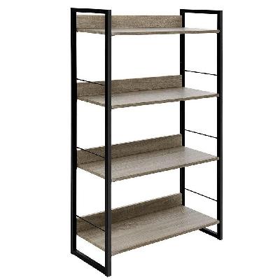 book shelf display shelves corner wall wood metal stand hollow storage
