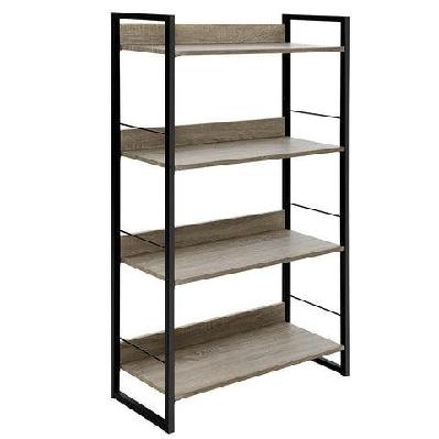 book shelf display shelves corner wall wood metal stand hollow storage