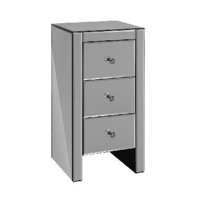 mirrored bedside tables drawers crystal chest nightstand glass grey