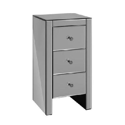 mirrored bedside tables drawers crystal chest nightstand glass grey