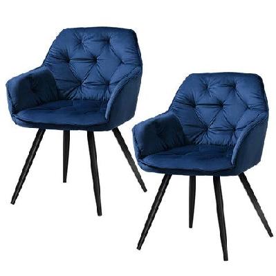 artiss set of 2 calivia dining chairs kitchen chairs upholstered velvet blue