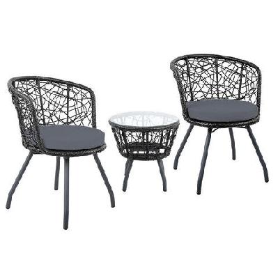 outdoor patio chair and table - black