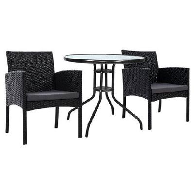outdoor bistro chairs patio furniture dining chair wicker garden cushion tea coffee cafe bar set