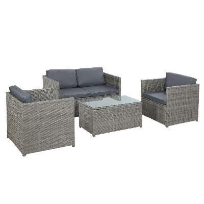 gardeon outdoor furniture sofa set 4-seater wicker lounge setting table chairs