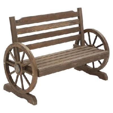 park bench wooden wagon chair outdoor garden backyard lounge furniture