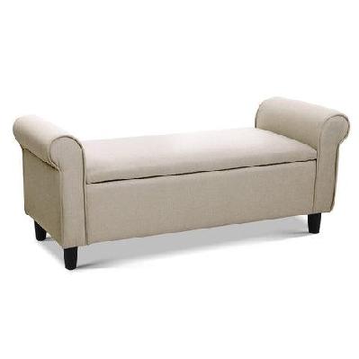 storage ottoman blanket box linen fabric arm foot stool couch chest large